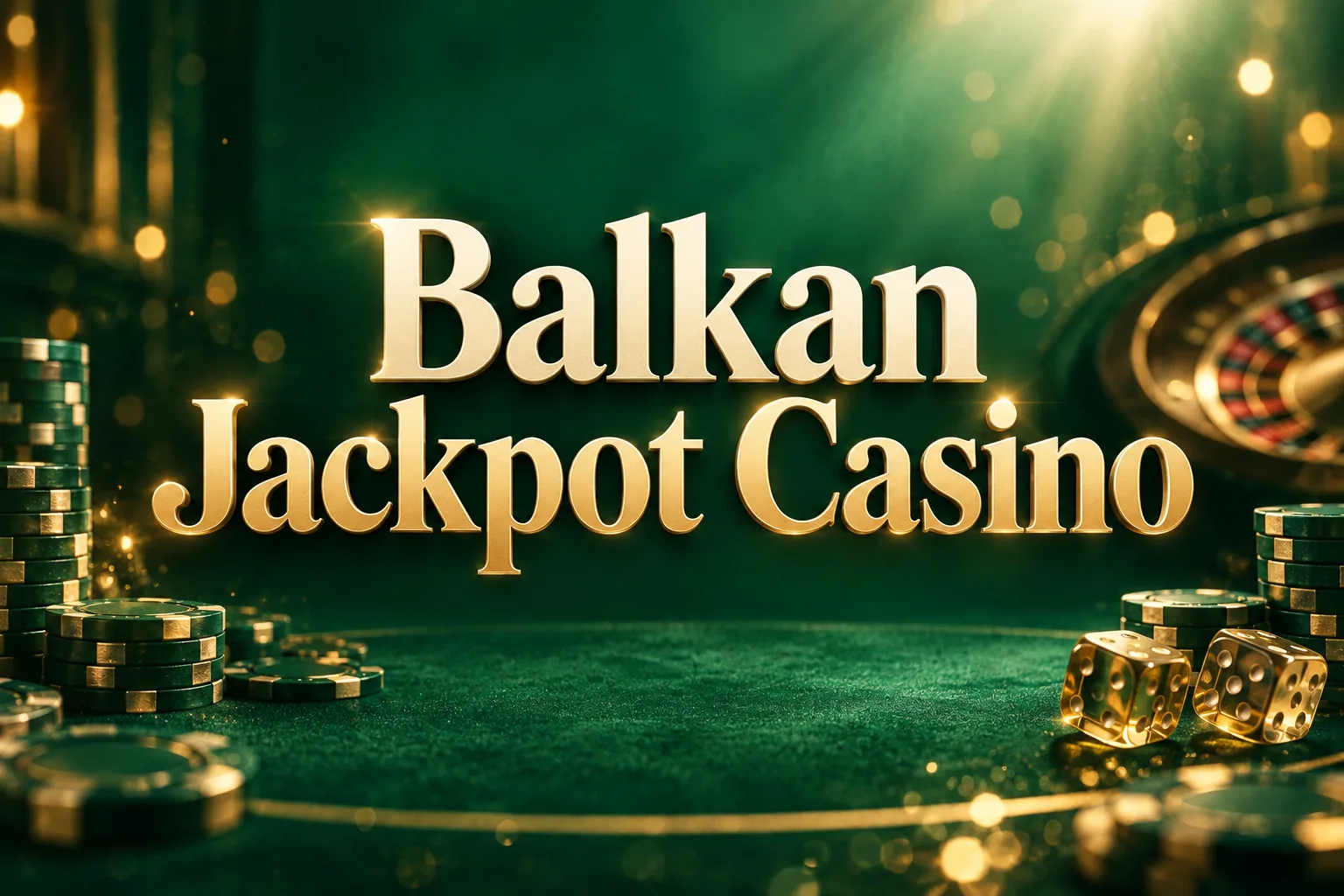 Balkan Jackpot Casino banner sa zlatnim kolom i bonusom dobrodošlice do 500 eura